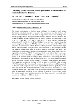 spatial preferences of broiler chickens studied at different densities