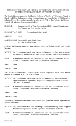 minutes of the regular meeting of the board of commissioners