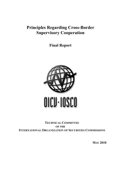 Principles Regarding Cross-Border Supervisory Cooperation