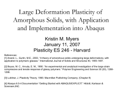 Large Deformation Plasticity of Amorphous Solids, with