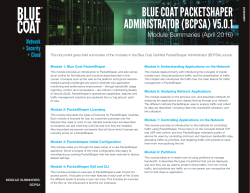 BLUE COAT PACKETSHAPER ADMINISTRATOR (BCPSA) V5.0.1