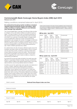 Commonwealth Bank-CoreLogic Home Buyers Index