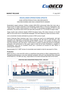 rocklands operations update