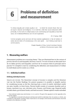 1 a Measuring welfare