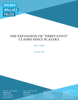 The Expansion of Derivative Claims Since Scalera