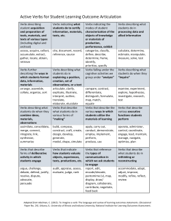 Active Verbs for Student Learning Outcome Articulation