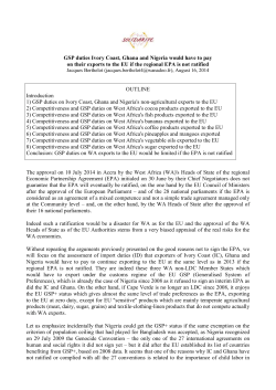 GSP duties Ivory Coast, Ghana and Nigeria would have to pay on