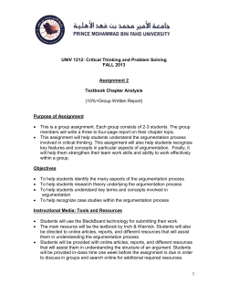 UNIV 1212: Critical Thinking and Problem Solving