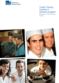 Managing A Trade Training Centre - Department of Education and