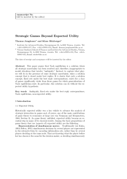 Strategic Games Beyond Expected Utility