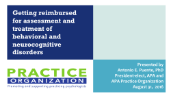 Getting reimbursed for assessment and treatment of behavioral and