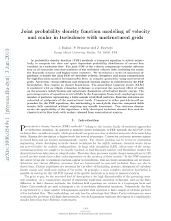 Joint probability density function modeling of velocity and