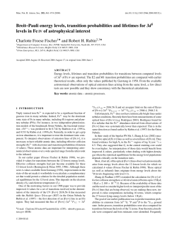 Breit–Pauli energy levels, transition probabilities and lifetimes for