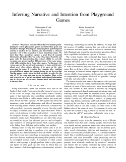 Inferring Narrative and Intention from Playground Games