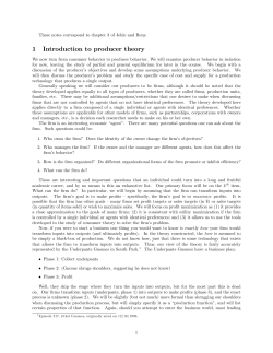 1 Introduction to producer theory