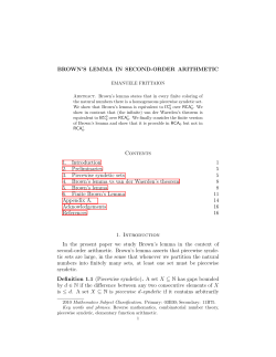 BROWN`S LEMMA IN SECOND-ORDER ARITHMETIC Contents 1