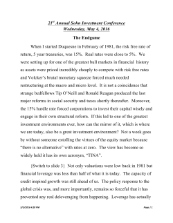 21st Annual Sohn Investment Conference Wednesday