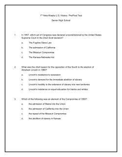 1St Nine-Weeks U.S. History Pre/Post Test Senior High School 1. In