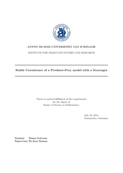 Stable Coexistence of a Predator-Prey model with a Scavenger