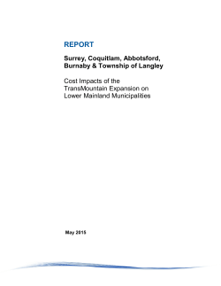 Cost Impacts of the TransMountain Expansion on Lower Mainland