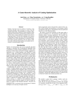 A Game-theoretic Analysis of Catalog Optimization