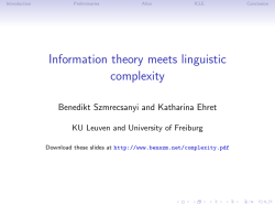 Information theory meets linguistic complexity
