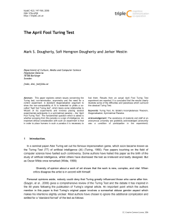 The April Fool Turing Test - tripleC: Communication, Capitalism