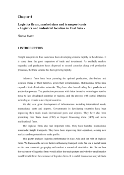 Chapter 4 Logistics firms, market sizes and transport costs