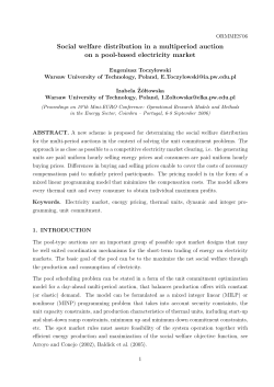 Social welfare distribution in a multiperiod auction on a pool