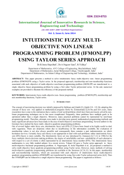 intuitionistic fuzzy multi- objective non linear programming problem