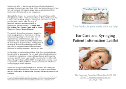 Ear care patient information leaflet