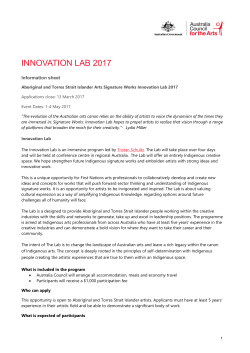 innovation lab 2017 - Australia Council for the Arts