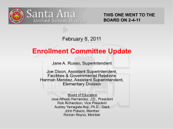 Enrollment Committee Update