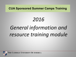 Boundary Training - CUA Policy - The Catholic University of America