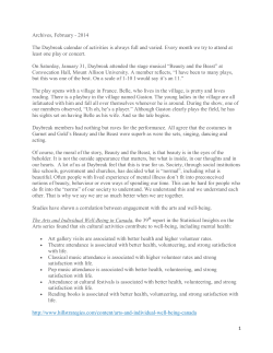 Archives, February - 2014 The Daybreak calendar of activities is