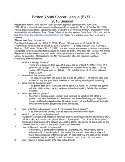 Boston Youth Soccer League (BYSL) 2016