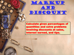 Lesson 7.6: Markup and Discount