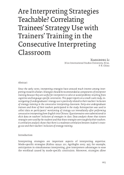 Are Interpreting Strategies Teachable? Correlating