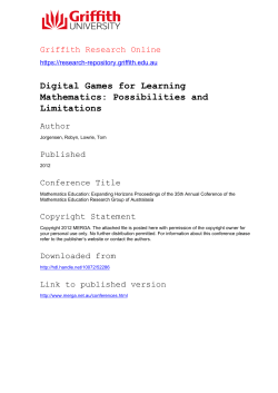 Digital Games for Learning Mathematics