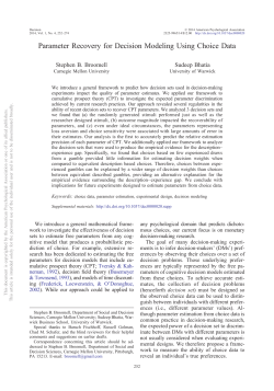 Parameter Recovery for Decision Modeling Using Choice Data