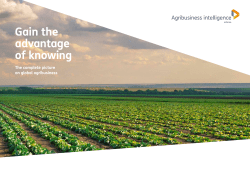 Gain the advantage of knowing - Agribusiness Intelligence