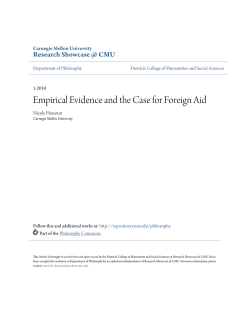 Empirical Evidence and the Case for Foreign Aid