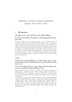 Midwinter meeting in discrete probability January 18