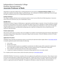 Independence Community College Position Announcement