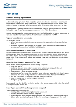 General tenancy agreement - Residential Tenancies Authority