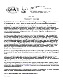 May - Italian Heritage Lodge