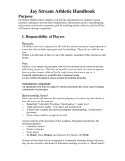 Jay Stream Athletic Handbook - Community Consolidated School