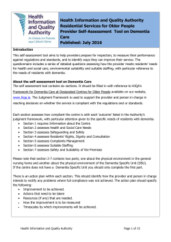 Health Information and Quality Authority Residential Services