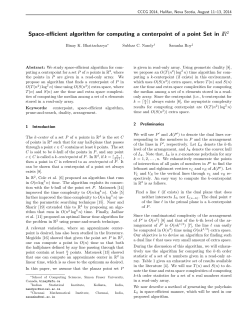 Space-efficient algorithm for computing a centerpoint of a point Set
