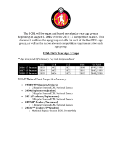 The ECNL will be organized based on calendar year age groups